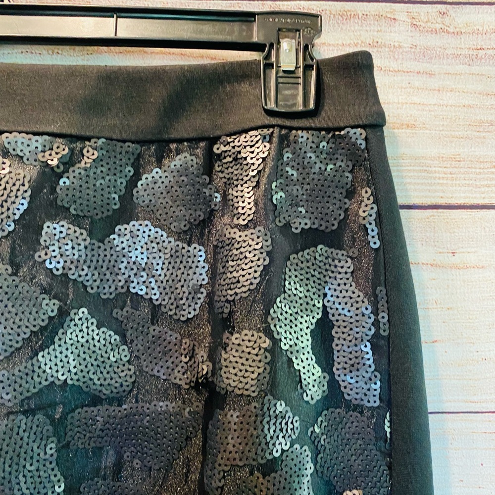 NWT Ann Taylor Black Sequin A-line Skirt Size 10 - Picture 2 of 7